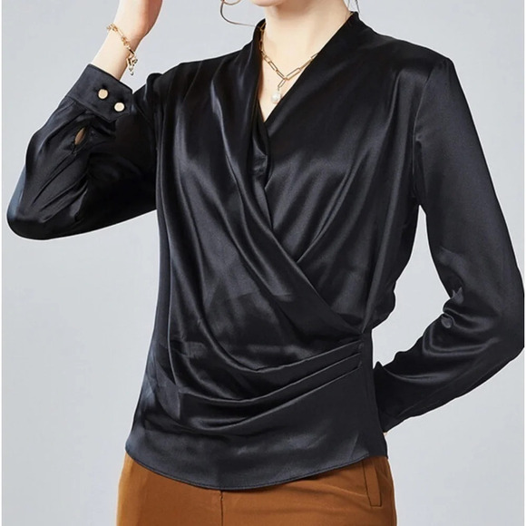 She + Sky Black Blouse Dressy - Picture 2 of 8